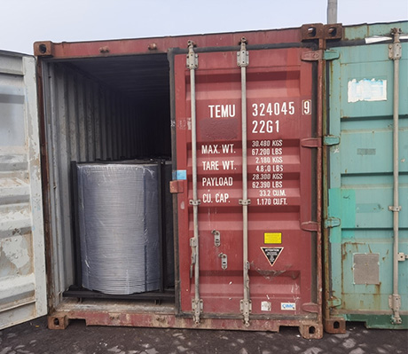 Total 200 tons Silicon calcium coated core wire was successfully delivered on board for a Mexico client. 