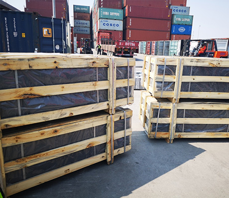 Total 60 tons of graphite bricks successfully delivered on board for a Bahrain client.